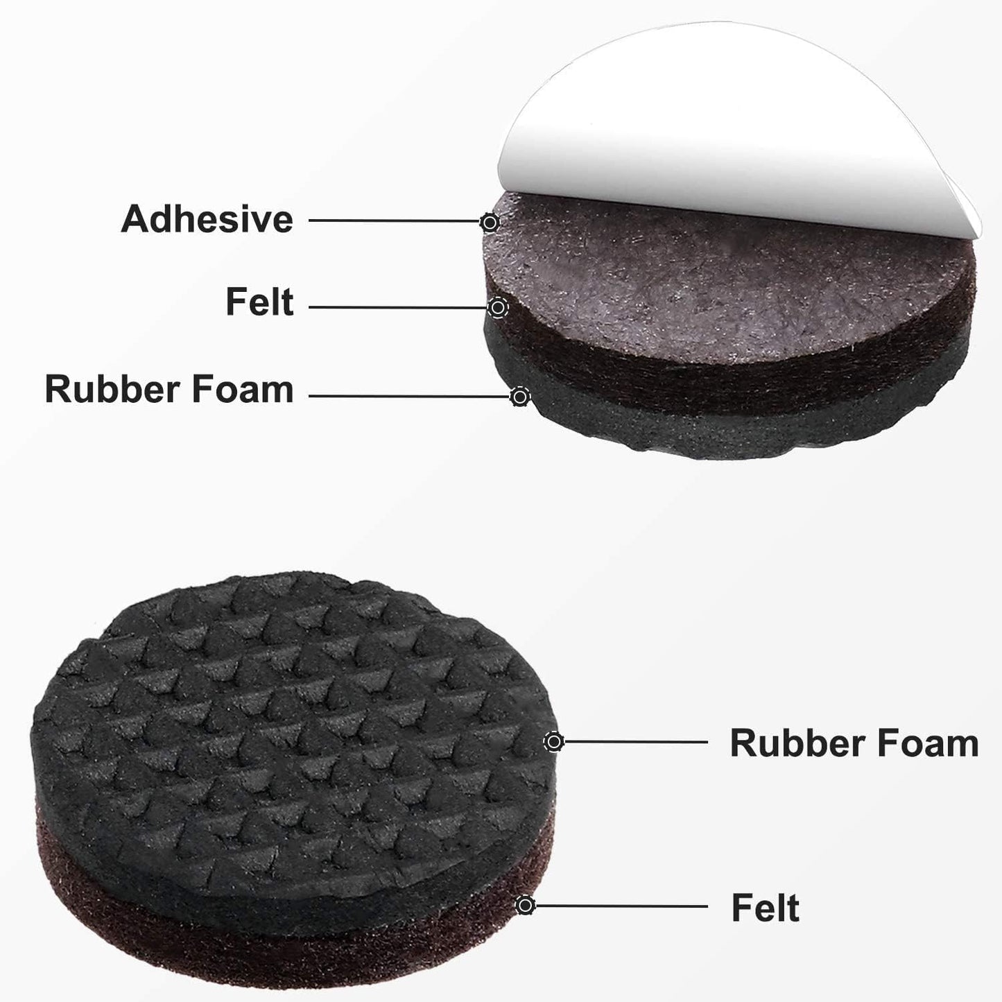 Non Slip Furniture Pads -56 Pcs(1+2)” Furniture Grippers, Non Skid Furniture Legs,Self Adhesive Rubber Furniture Feet, anti Slide Furniture Hardwood Floor Protector for Keep Couch Stoppers