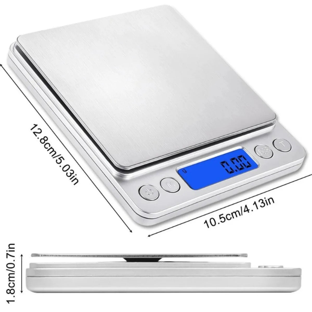 Rechargeable LCD Digital Kitchen Scale Mini Stainless Steel Precision Jewelry Electronic Balance Weight Electronic Digital Scale