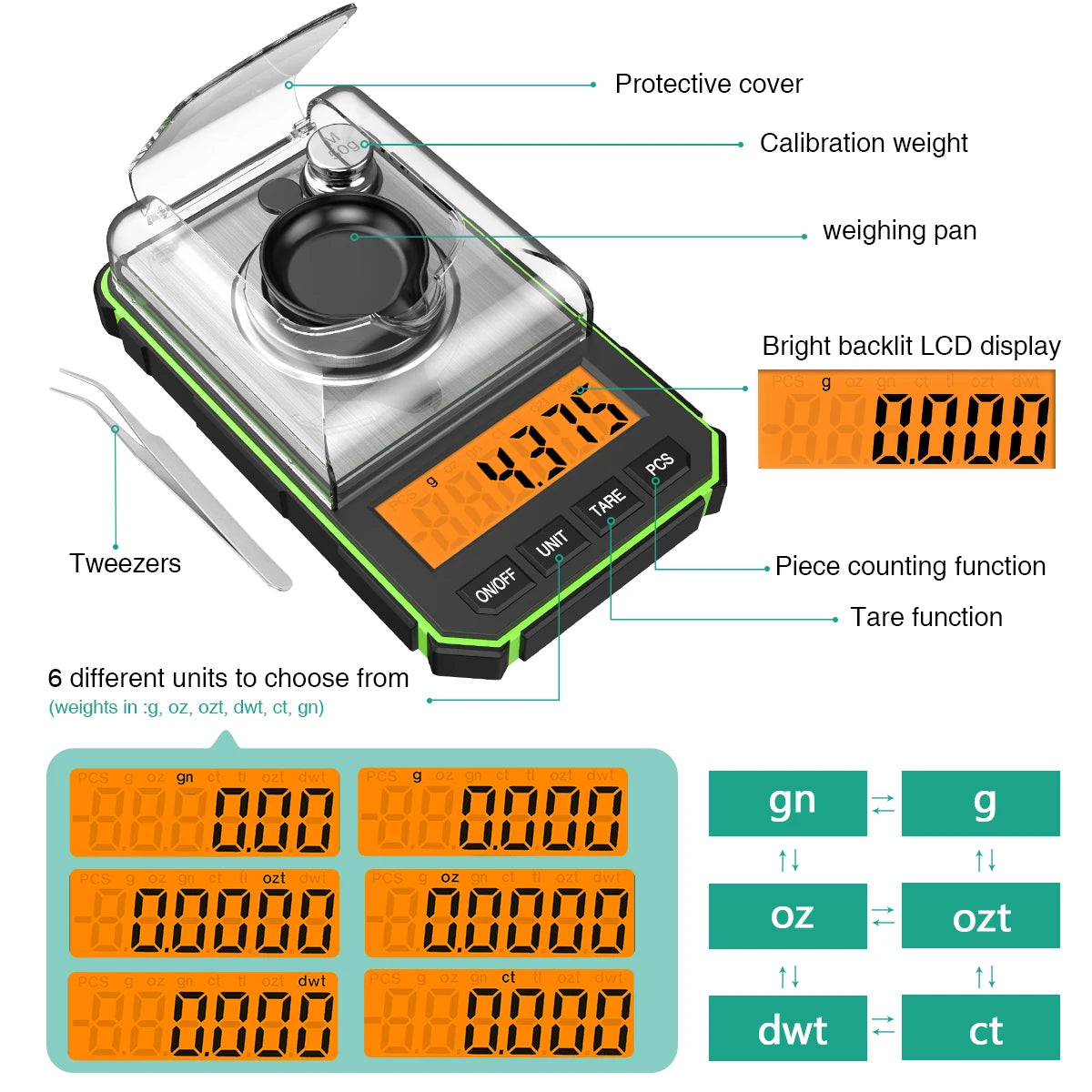 High Precision Professional Electronic Scale 50G/0.001G Digital Gold Jewelry Milligram Scale Mini Electronic Balance Scale