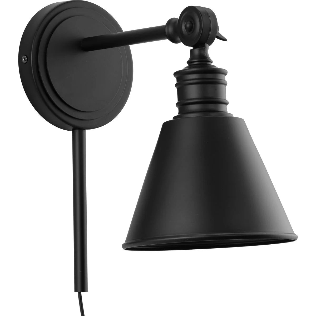 Dimmable Black Plug in Wall Lamp