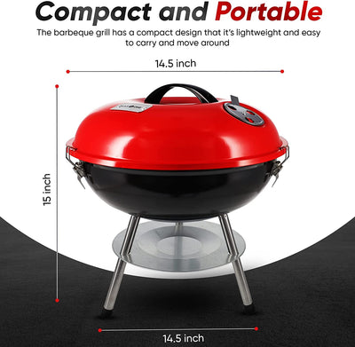 14 Inch Portable Charcoal Grills - Portable Grill - for BBQ