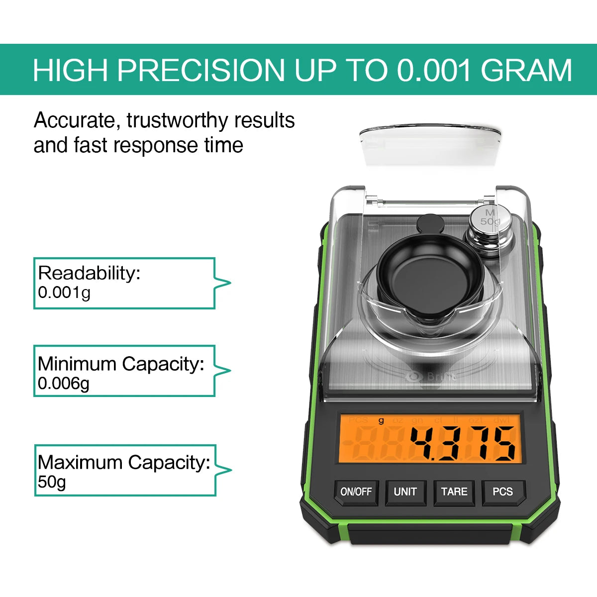 High Precision Professional Electronic Scale 50G/0.001G Digital Gold Jewelry Milligram Scale Mini Electronic Balance Scale