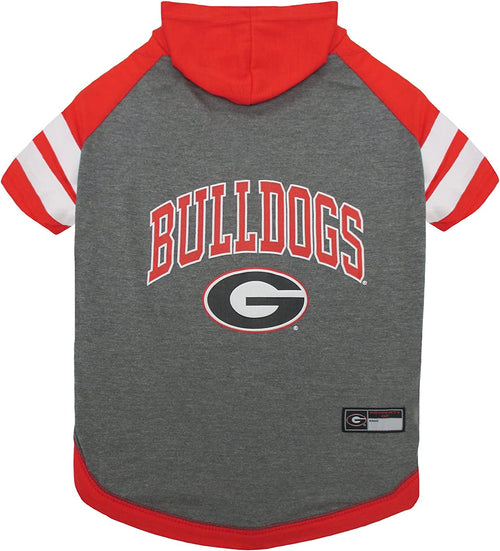 NCAA Georgia Bulldogs Hoodie for Dogs & Cats, Medium. | Collegiate Licensed Dog Hoody Tee Shirt | Sports Hoody T-Shirt for Pets | College Sporty Dog Hoodie Shirt