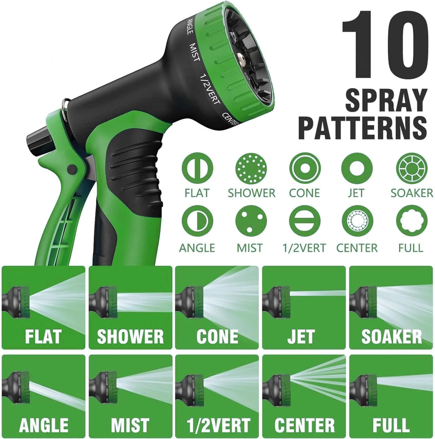 100Ft Expandable Garden Hose Lightweight Flexible Water Hoses Green