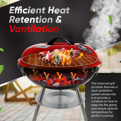 14 Inch Portable Charcoal Grills - Portable Grill - for BBQ