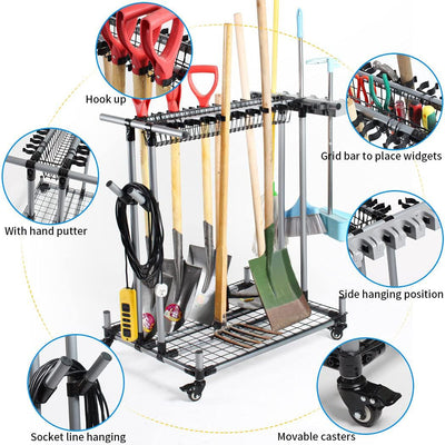 QTJH Mobile Garden Tool Tower Garage Storage Holder Tool Storage Rack, Corner Wo