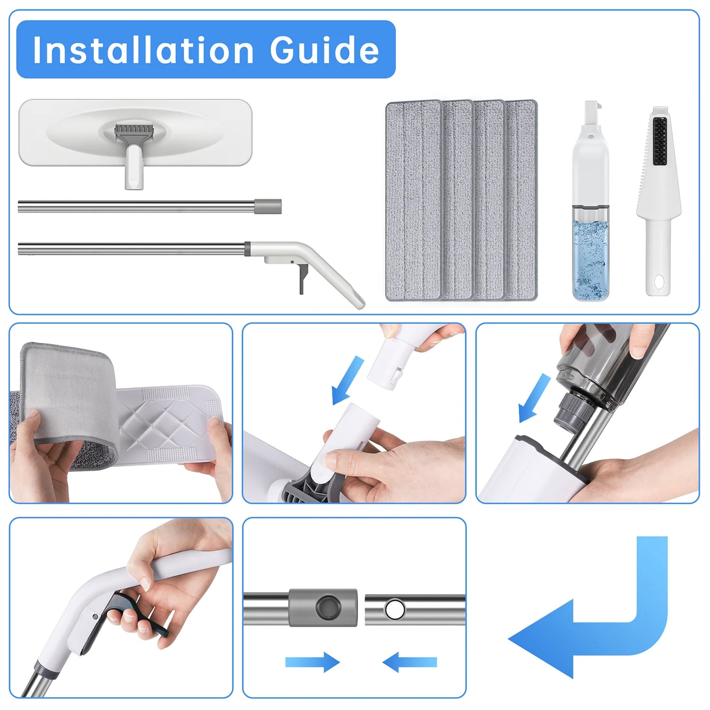 Spray Mop for Floor Cleaning 4pcs