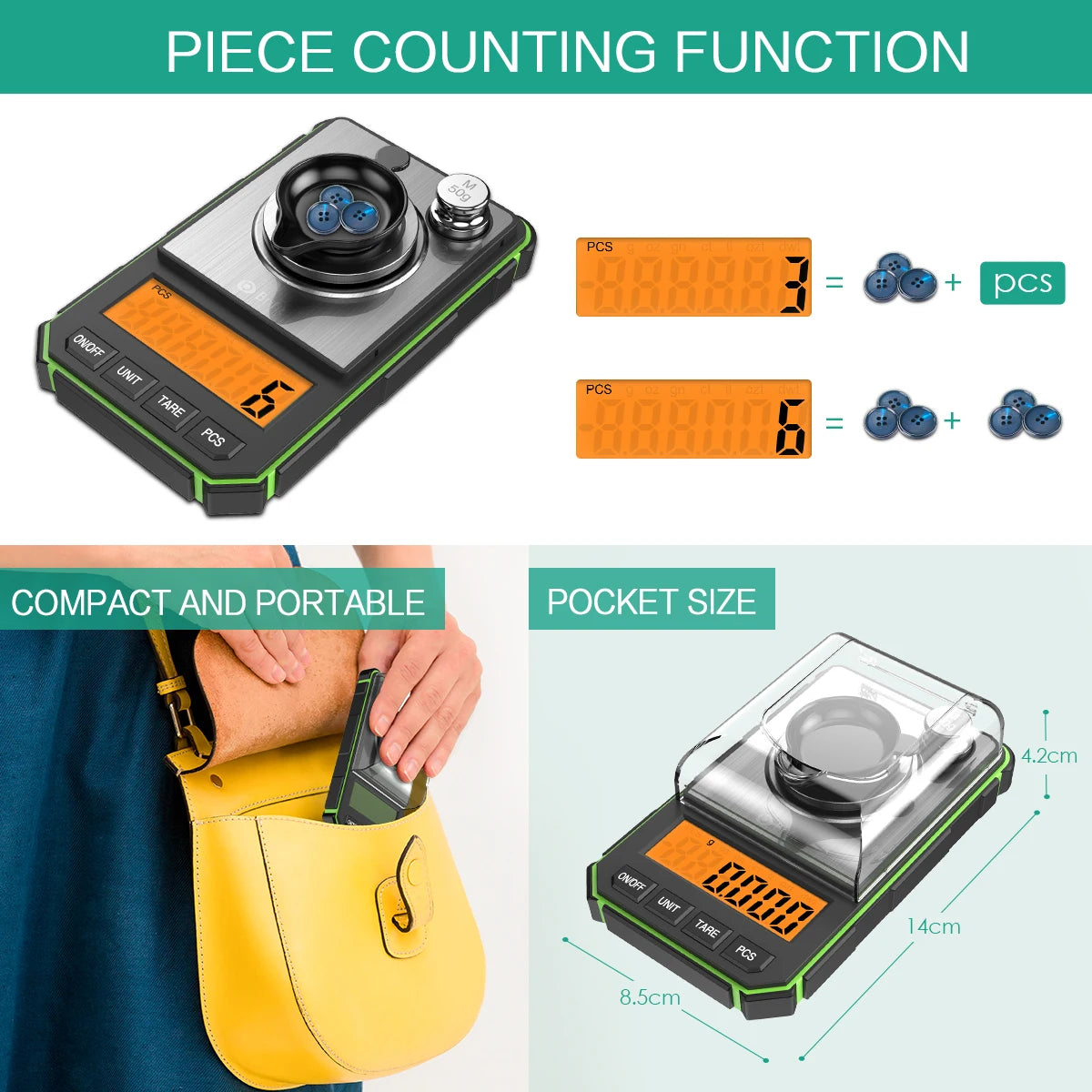 High Precision Professional Electronic Scale 50G/0.001G Digital Gold Jewelry Milligram Scale Mini Electronic Balance Scale
