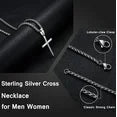 Sterling Silver Cross Necklace for Men and Woman