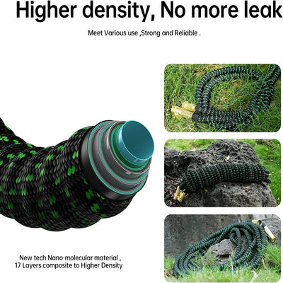 100Ft Expandable Garden Hose Lightweight Flexible Water Hoses Green