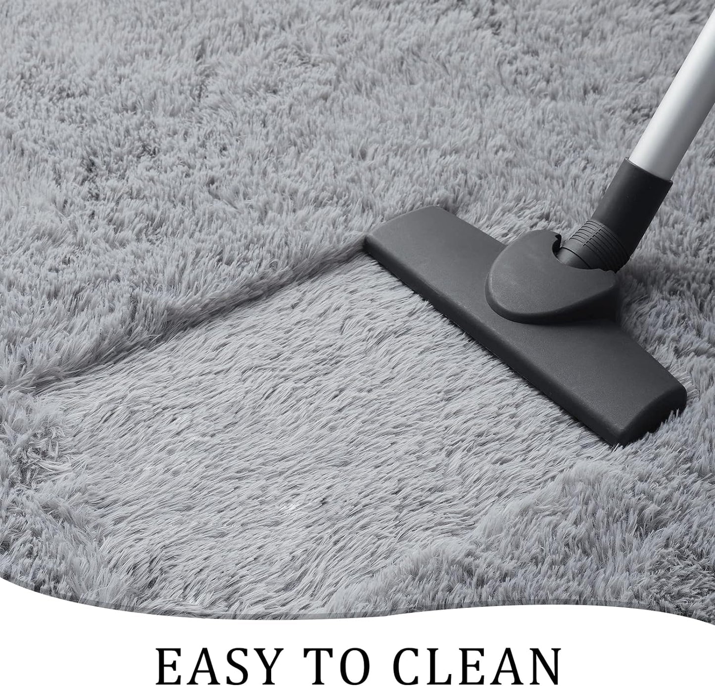 Soft Runner Rugs for Bedroom Living Room Plush Fluffy Rug 2X6 Feet, Shag Furry Area Rug Carpet Non Shedding for Nursery Children Kids Girls Room Home Decorative, Grey