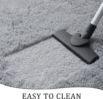 Soft Runner Rugs for Bedroom Living Room Plush Fluffy Rug 2X6 Feet, Shag Furry Area Rug Carpet Non Shedding for Nursery Children Kids Girls Room Home Decorative, Grey