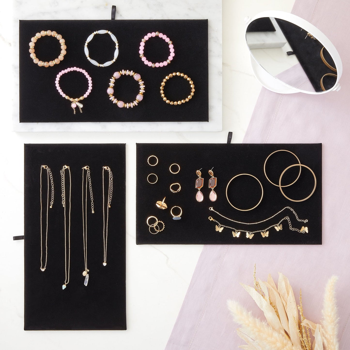 Javale Jewelry Display Tray, Velvet Black, 14", 6 Pack