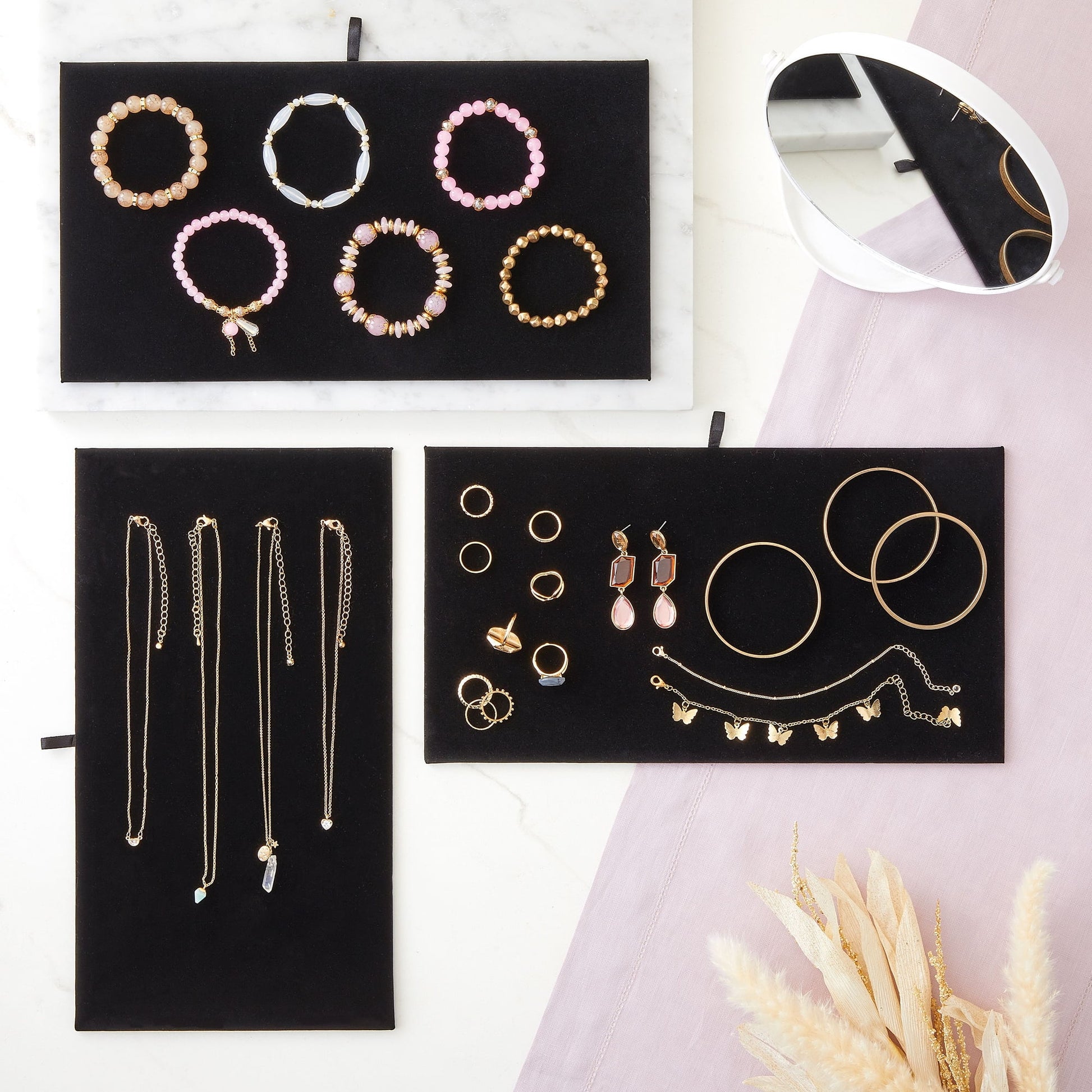 Javale Jewelry Display Tray, Velvet Black, 14", 6 Pack