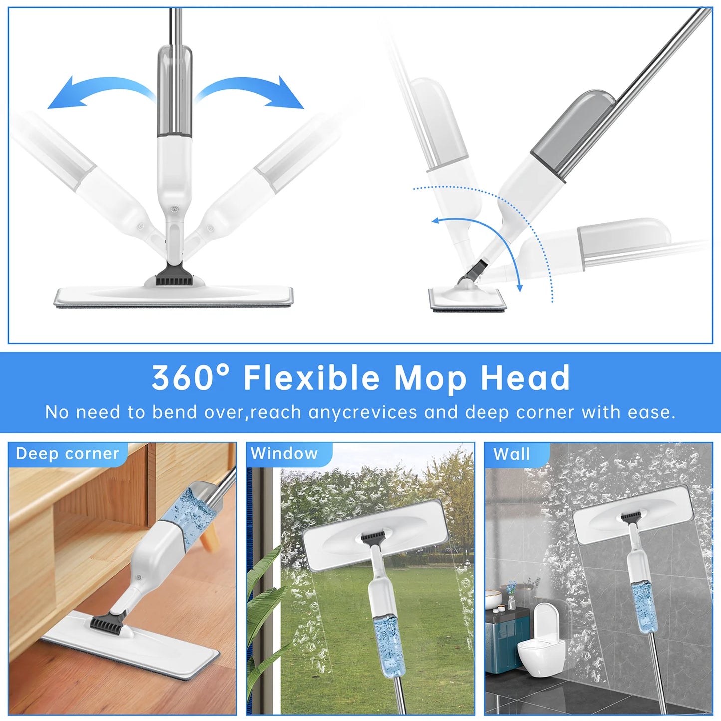 Spray Mop for Floor Cleaning 4pcs