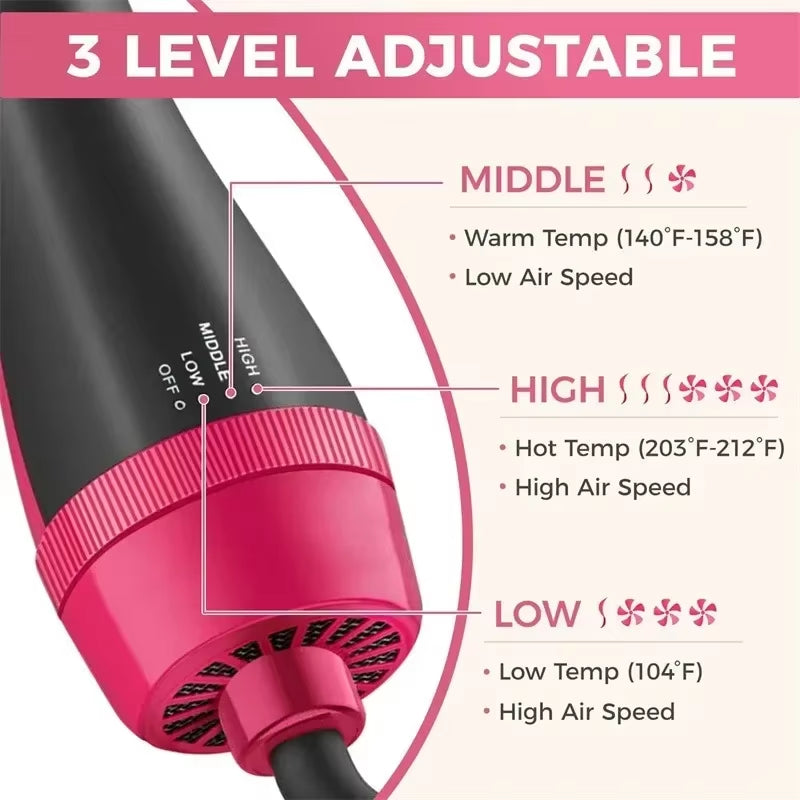 4 in 1 Hot Air Brush Styling Comb One-Step Heating Comb Hair Straightening Brush for Straight Curly Professional Hair Dryers
