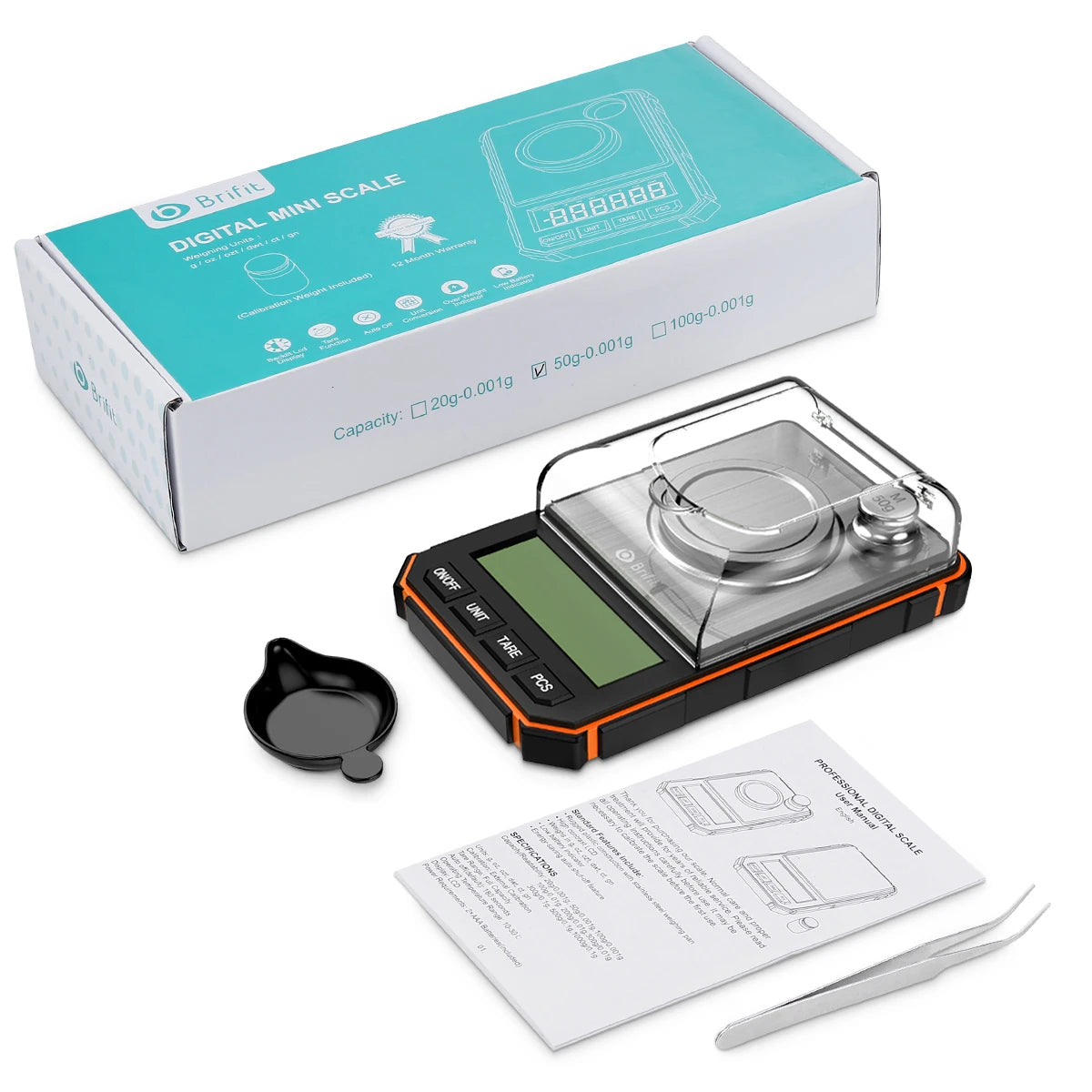 High Precision Professional Electronic Scale 50G/0.001G Digital Gold Jewelry Milligram Scale Mini Electronic Balance Scale