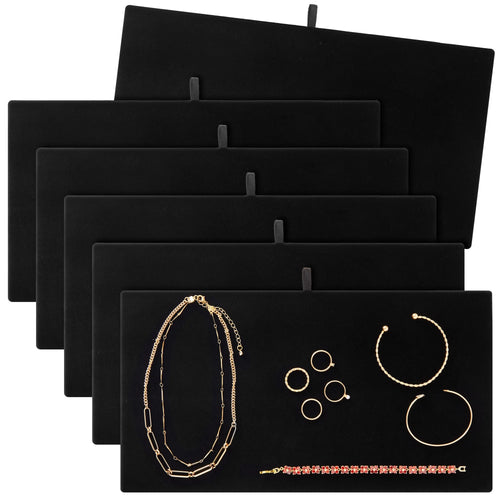 Javale Jewelry Display Tray, Velvet Black, 14", 6 Pack