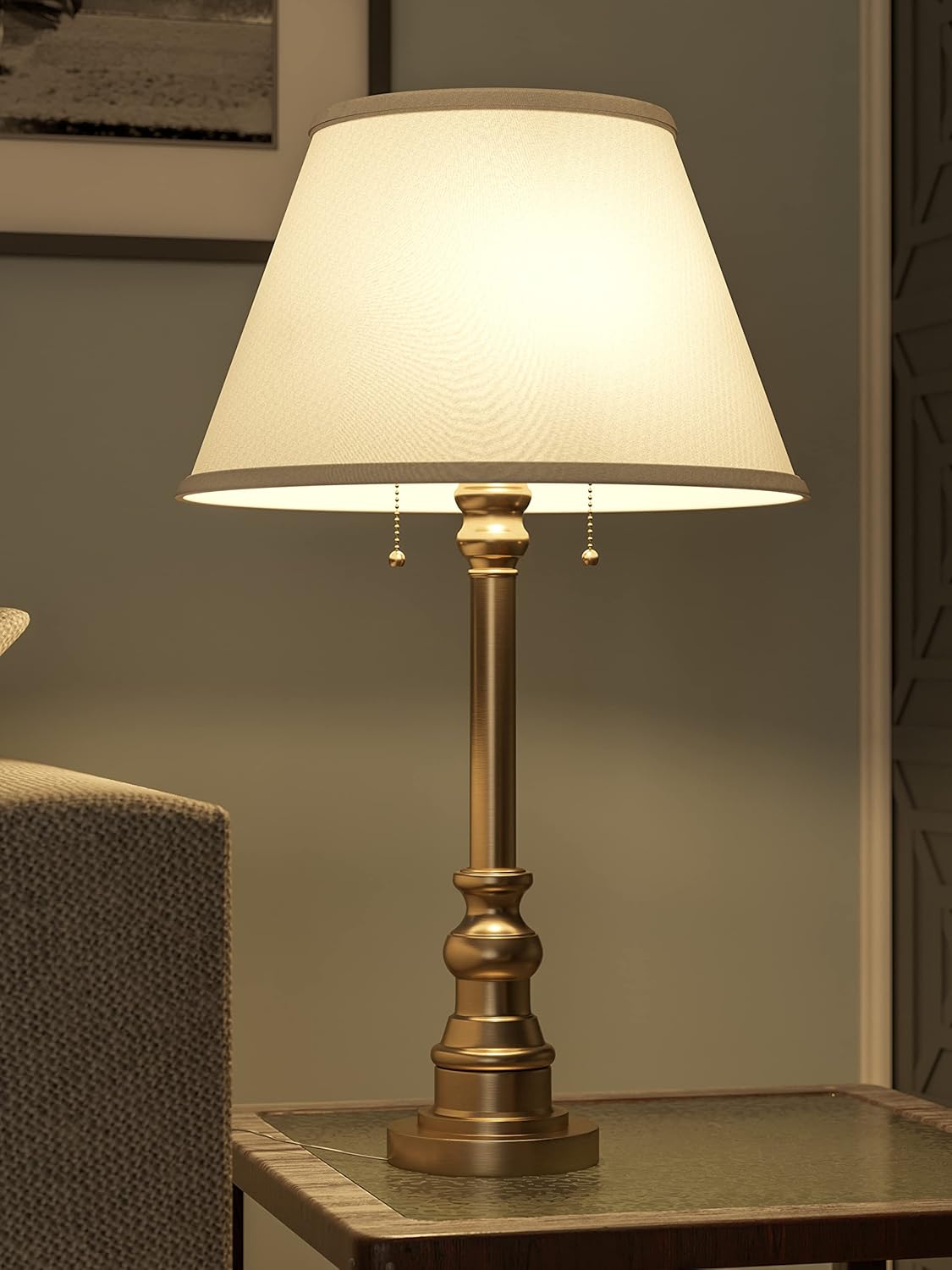 30437AB Spyglass Table Lamp with Antique Brass Finish, Classic Style, 30.5" Height, 17" Width, 17" Depth