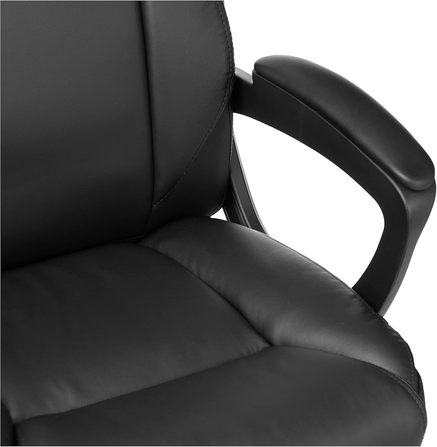 Classic Puresoft PU Padded Mid-Back Height Adjustable Office Computer Desk Chair with Armrest