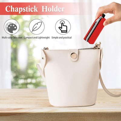 3 Pcs Lip Balm Sleeve Pouch Portable Lipstick Holder Bag Clip-On Makeup Travel Accessories Great Stuffers Gift for Women