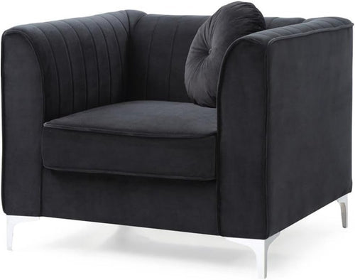 Delray Velvet Chair in Black
