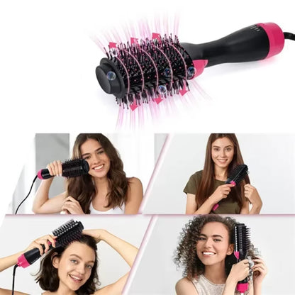 4 in 1 Hot Air Brush Styling Comb One-Step Heating Comb Hair Straightening Brush for Straight Curly Professional Hair Dryers
