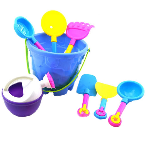Children'S Beach Sand Toy Set, Beach Bucket, Watering Can, Shovel, Rake, Mold,