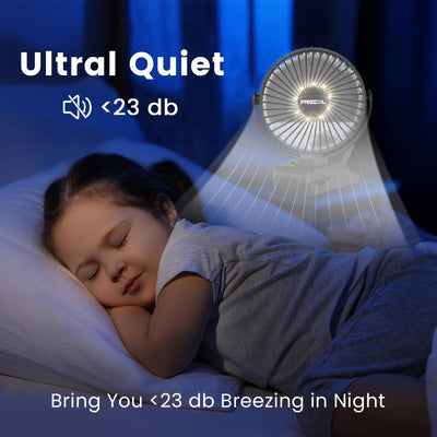 Portable USB Clip Fan with Rechargeable Battery and Wireless Remote Control