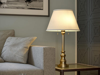 30437AB Spyglass Table Lamp with Antique Brass Finish, Classic Style, 30.5" Height, 17" Width, 17" Depth