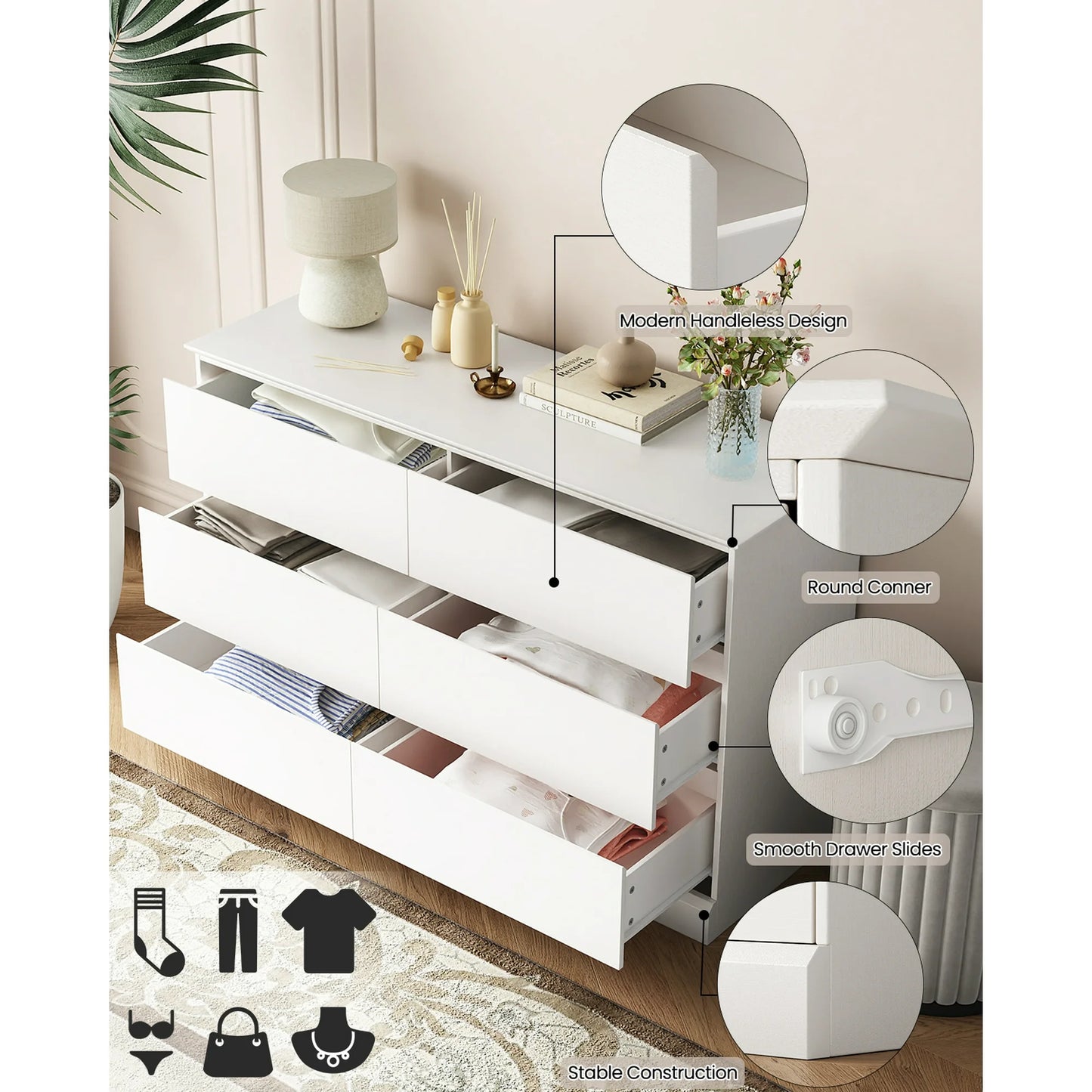 White Dressers Bedroom