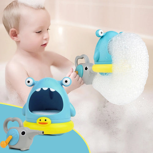 Bubble Machine Baby Bath Toy Creative Bubble Maker with Blowpipe Blower
