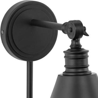 Dimmable Black Plug in Wall Lamp