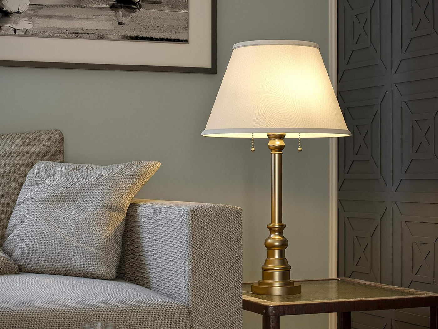 30437AB Spyglass Table Lamp with Antique Brass Finish, Classic Style, 30.5" Height, 17" Width, 17" Depth