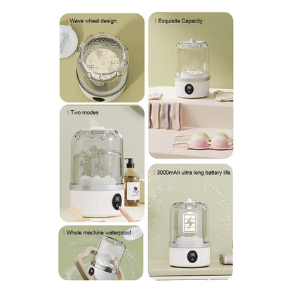 NEW Mini Underwear Washing Machine Fully Automatic Laundry Cup Cordless Portable Underwear Sock Washer Rechargeable for Travel