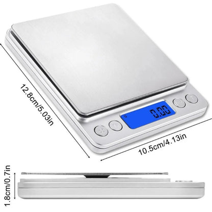 Rechargeable LCD Digital Kitchen Scale Mini Stainless Steel Precision Jewelry Electronic Balance Weight Electronic Digital Scale