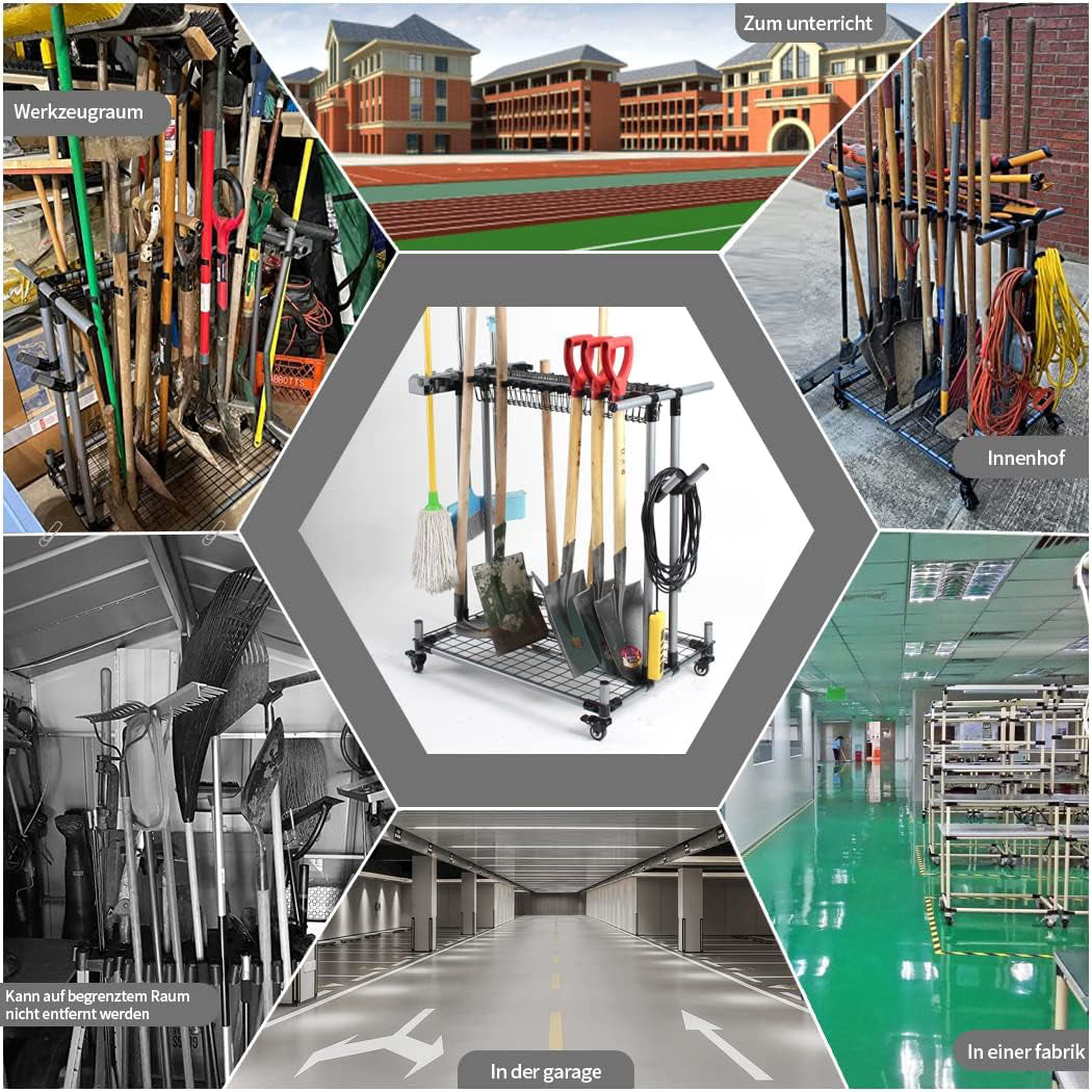 QTJH Mobile Garden Tool Tower Garage Storage Holder Tool Storage Rack, Corner Wo