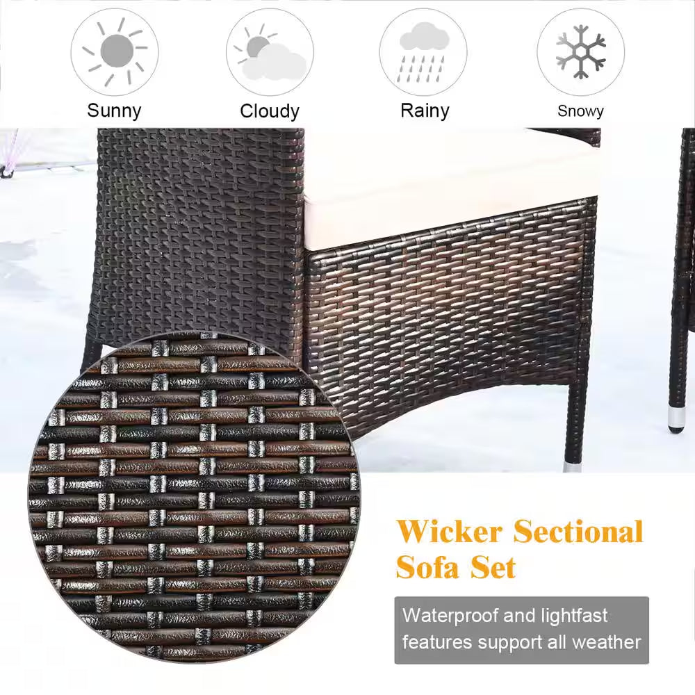 4-Piece Rattan Patio Conversation Set 