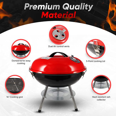 14 Inch Portable Charcoal Grills - Portable Grill - for BBQ