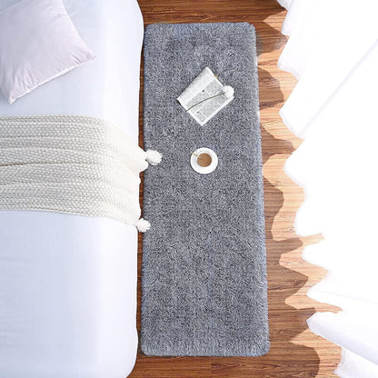 Soft Runner Rugs for Bedroom Living Room Plush Fluffy Rug 2X6 Feet, Shag Furry Area Rug Carpet Non Shedding for Nursery Children Kids Girls Room Home Decorative, Grey