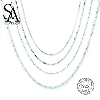 S925 Sterling Silver Accessory Chain Matching Necklace 16/18 Inch 40.5Cm and 46Cm