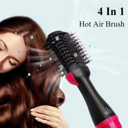 4 in 1 Hot Air Brush Styling Comb One-Step Heating Comb Hair Straightening Brush for Straight Curly Professional Hair Dryers