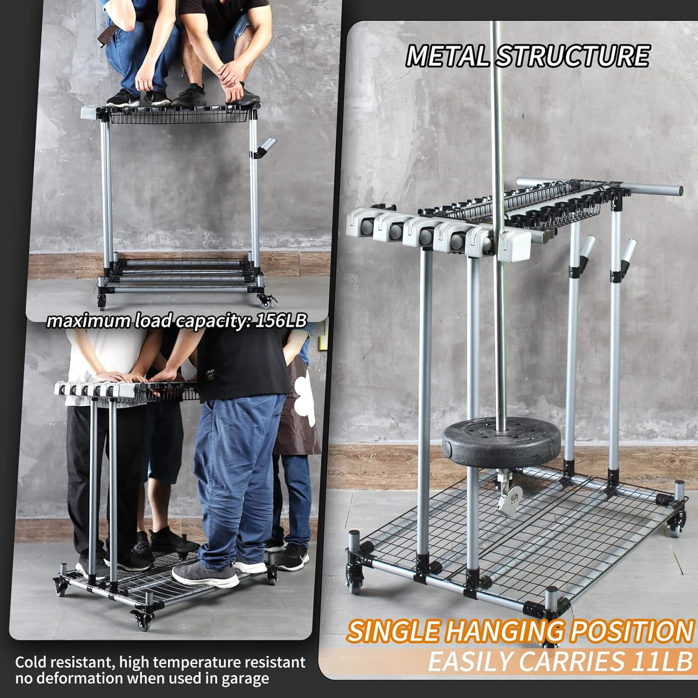 QTJH Mobile Garden Tool Tower Garage Storage Holder Tool Storage Rack, Corner Wo